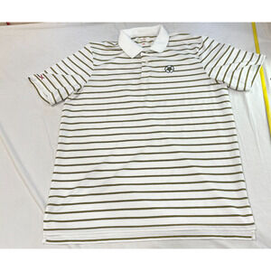 RLX Striped Polo Golf Shirt White Men's Size L Short Sleeve Performance